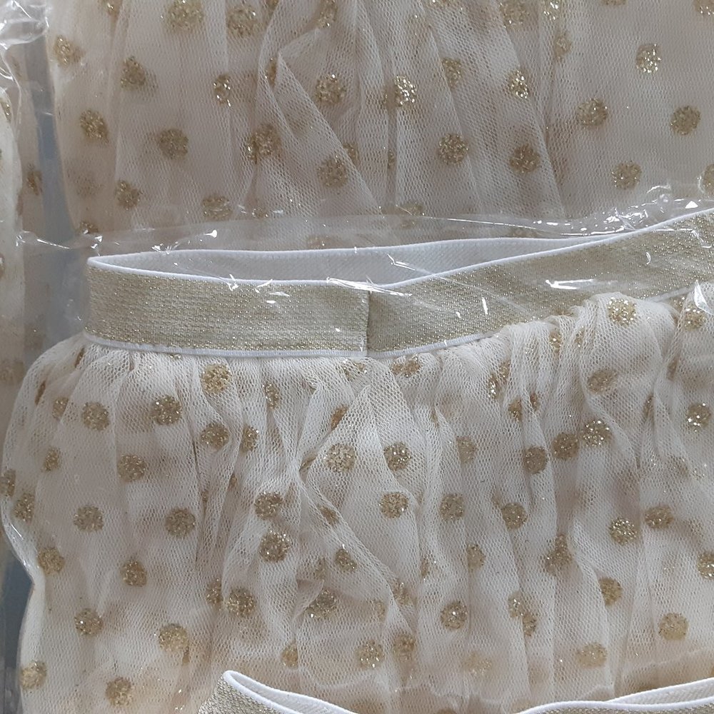 Baby Girl Tutu Skirts Bundle Gold Glitter Polka Dot 12 Skirts - Picture 5 of 9